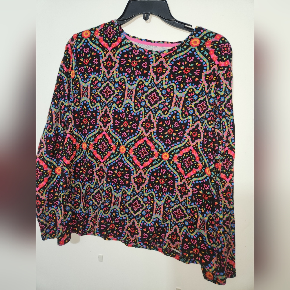 Print long sleeve top
